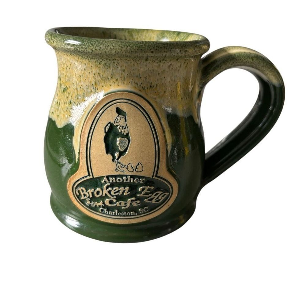 Deneen Pottery Mug Another Broken Egg Cafe Charleston SC Hand Thrown Green 2015